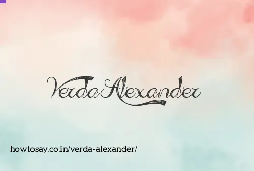 Verda Alexander
