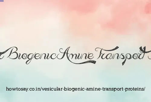 Vesicular Biogenic Amine Transport Proteins