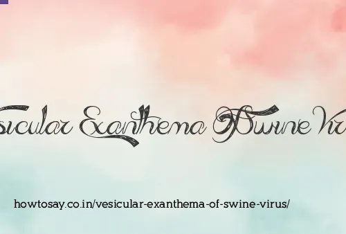 Vesicular Exanthema Of Swine Virus
