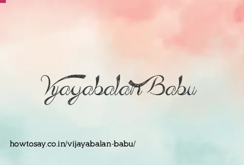 Vijayabalan Babu