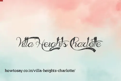 Villa Heights Charlotte