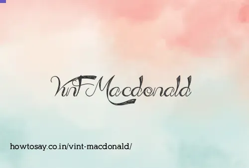 Vint Macdonald