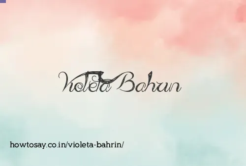 Violeta Bahrin
