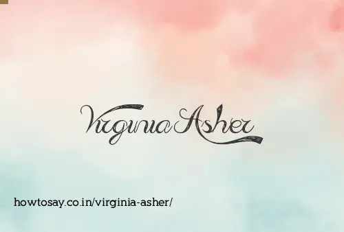 Virginia Asher