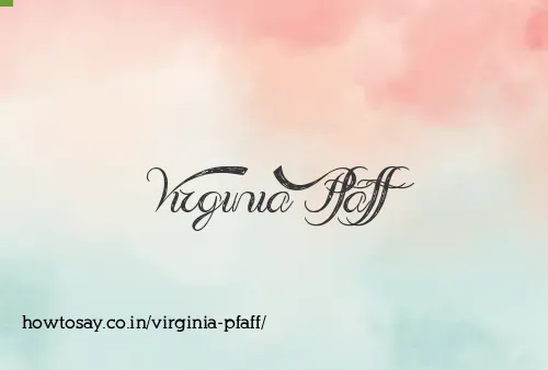 Virginia Pfaff