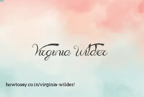 Virginia Wilder