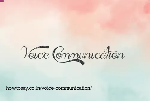Voice Communication