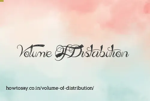 Volume Of Distribution