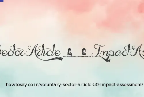 Voluntary Sector Article 50 Impact Assessment