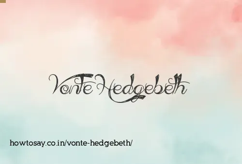 Vonte Hedgebeth