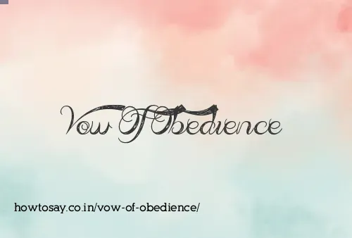 Vow Of Obedience