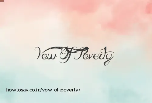 Vow Of Poverty