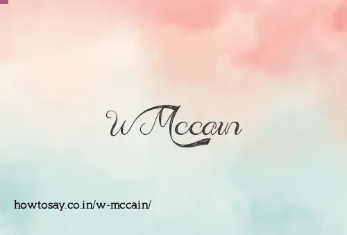W Mccain
