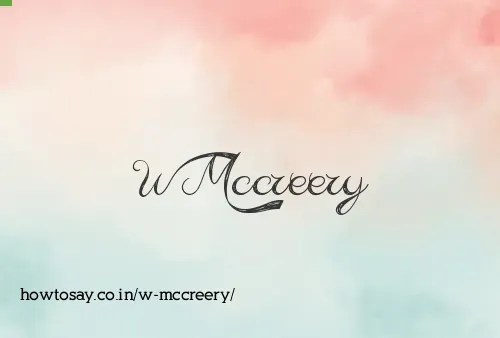 W Mccreery