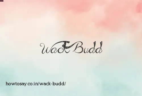 Wack Budd