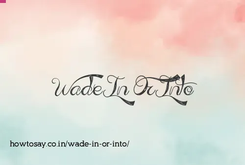 Wade In Or Into