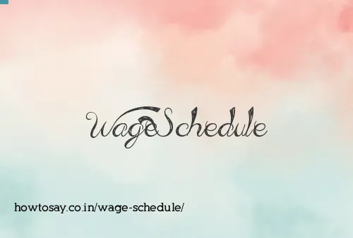 Wage Schedule