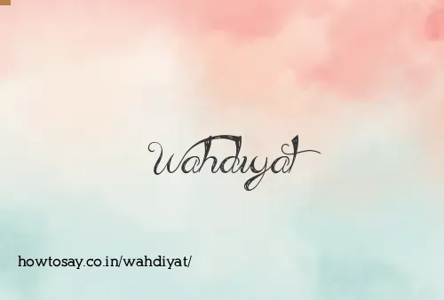 Wahdiyat