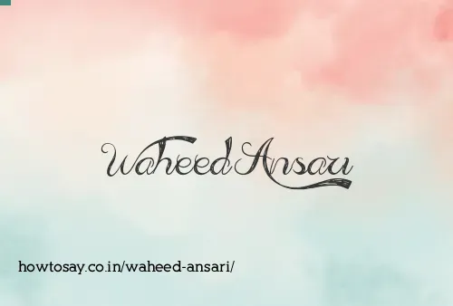 Waheed Ansari