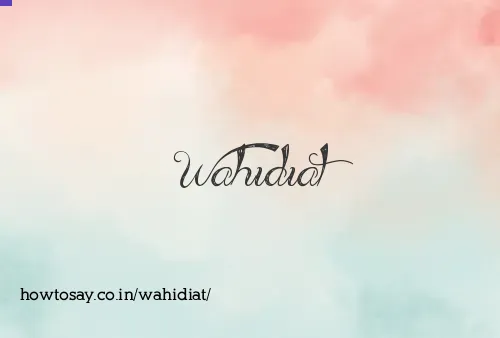 Wahidiat