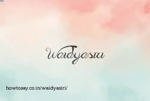 Waidyasiri