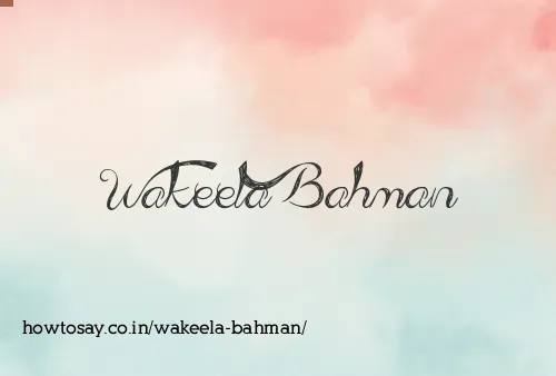 Wakeela Bahman