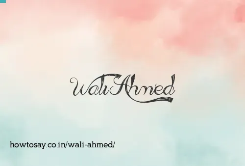 Wali Ahmed