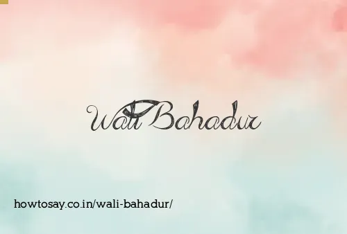 Wali Bahadur