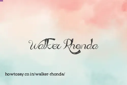 Walker Rhonda
