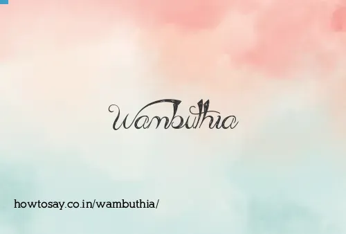 Wambuthia