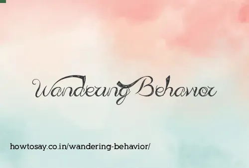 Wandering Behavior