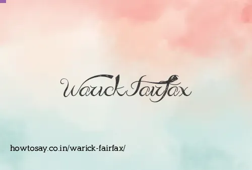 Warick Fairfax