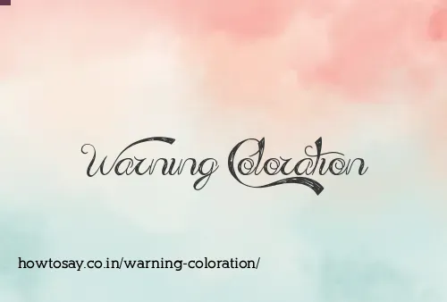 Warning Coloration