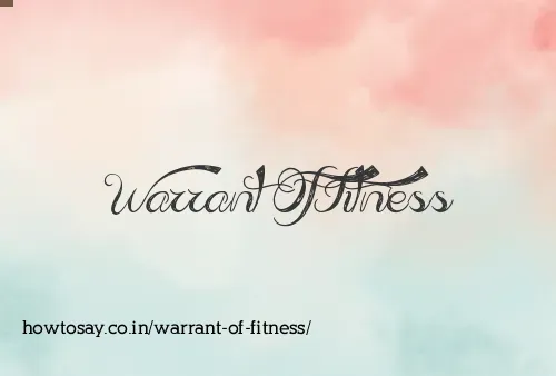 Warrant Of Fitness