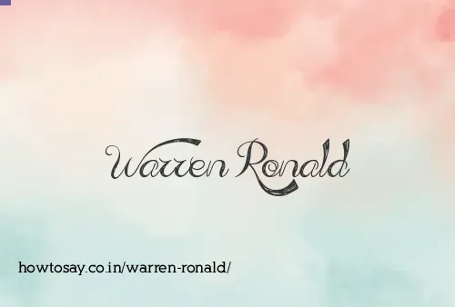 Warren Ronald