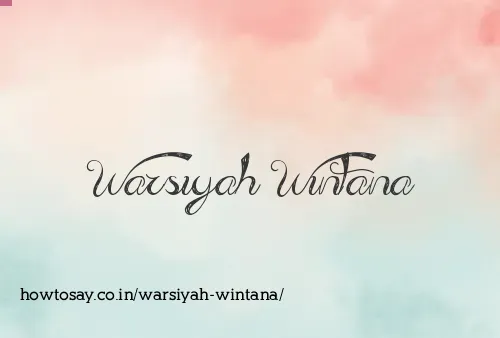 Warsiyah Wintana