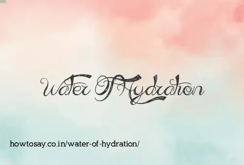 Water Of Hydration
