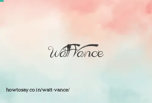 Watt Vance