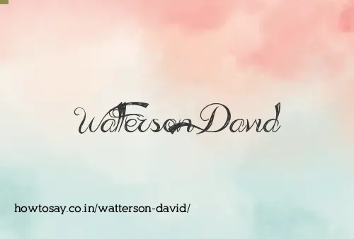 Watterson David