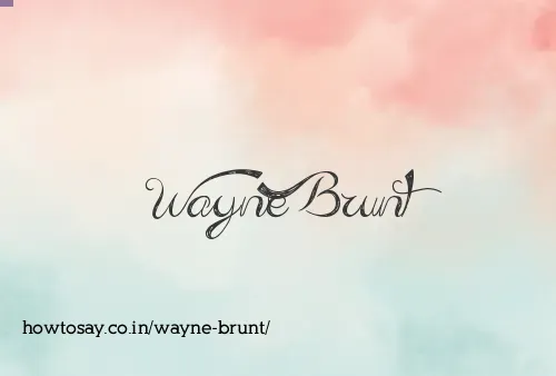 Wayne Brunt