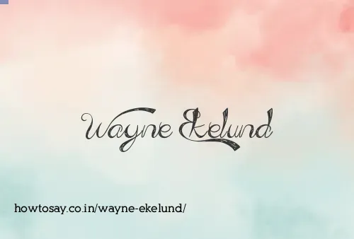 Wayne Ekelund