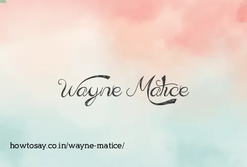 Wayne Matice