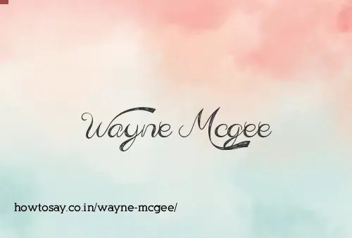 Wayne Mcgee