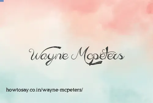 Wayne Mcpeters