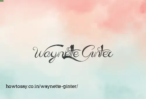Waynette Ginter