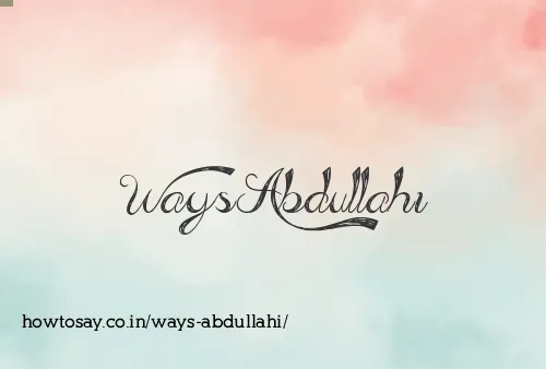 Ways Abdullahi