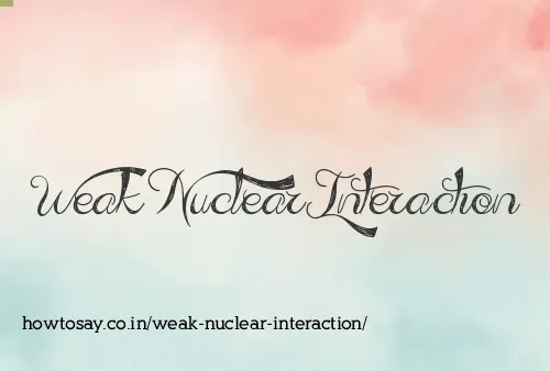 Weak Nuclear Interaction