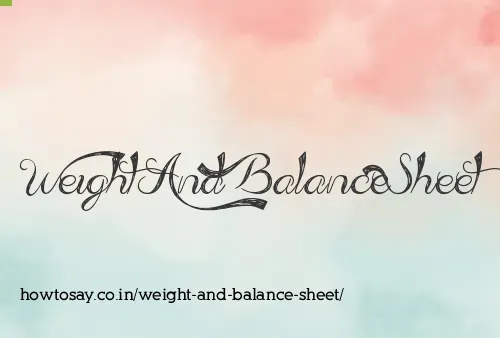 Weight And Balance Sheet