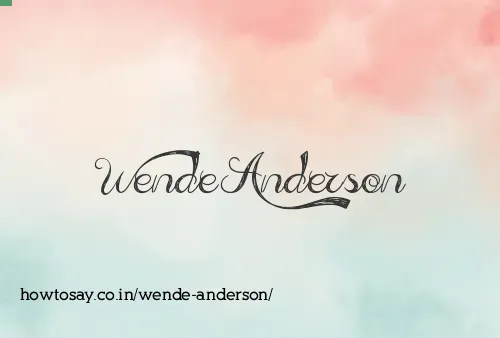 Wende Anderson