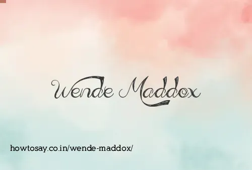 Wende Maddox
